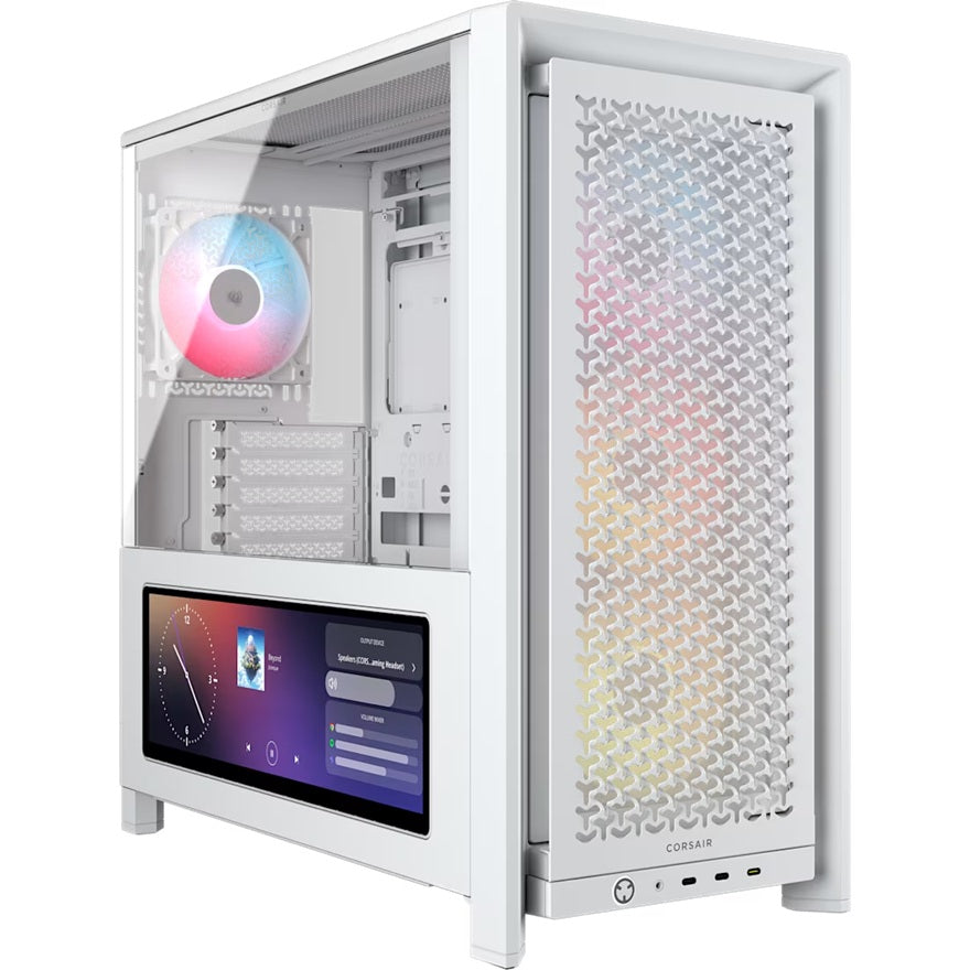 Corsair FRAME 4000D LCD RS ARGB Premium Mid-Tower PC Case- White