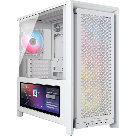Corsair FRAME 4000D LCD RS ARGB Premium Mid-Tower PC Case- White