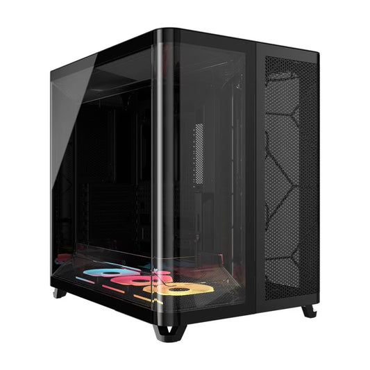Corsair AIR 5400 LX-R RGB iCUE LINK Triple Chamber Mid-Tower PC Case - Black