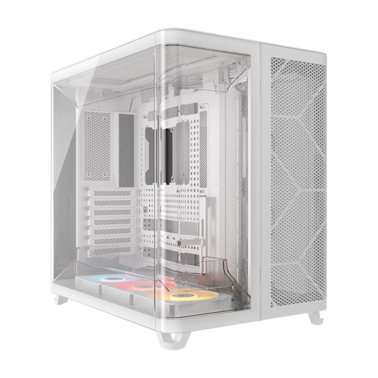 Corsair AIR 5400 RS-R ARGB Mid-Tower ATX Case - White, Triple-Chamber, 360mm