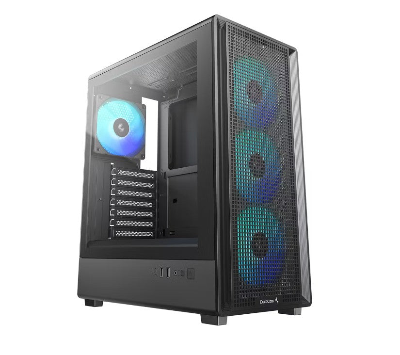 DeepCool CC550 4F High Airflow Mid Tower ATX Case, 4 Pre-Installed Fans, USB3.0