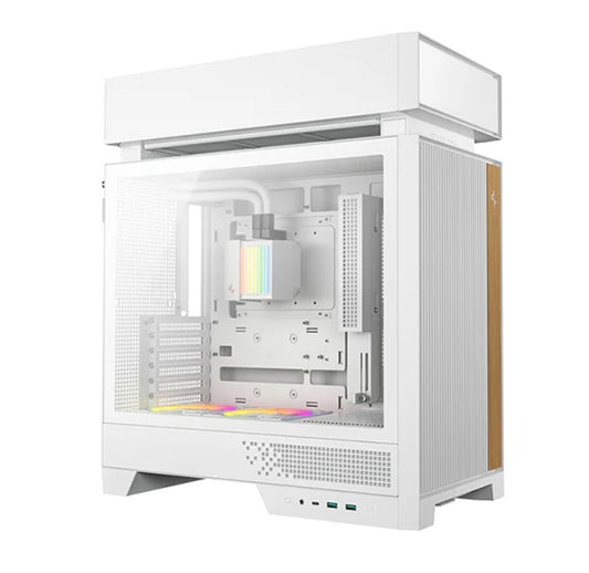 DeepCool CL6600 White Innovative Compartmentalised ATX Case, Pre-installed