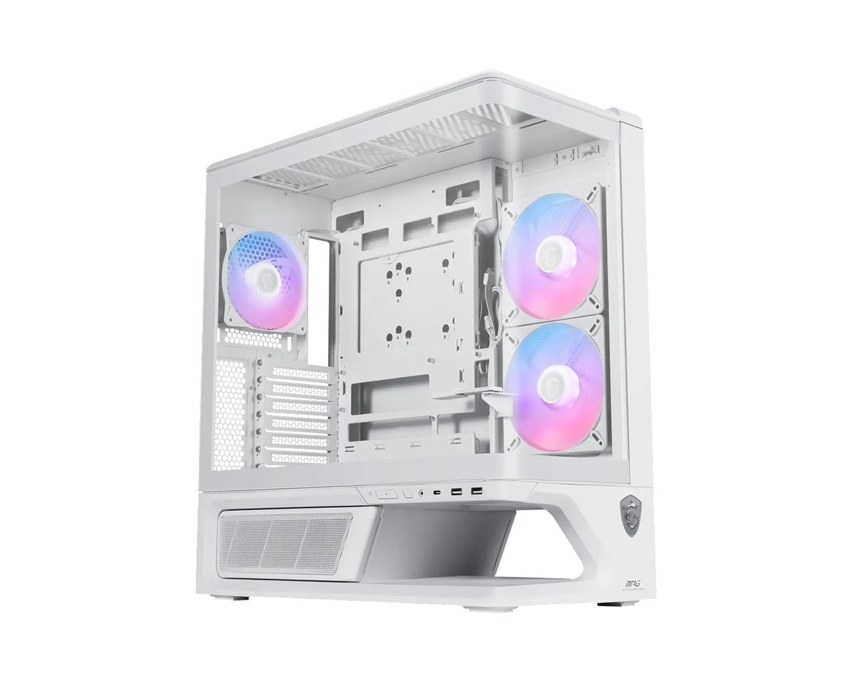 MSI MPG VIXTA 300R PZ - WHITE, Mid-tower case with panoramic tempered glass, 3