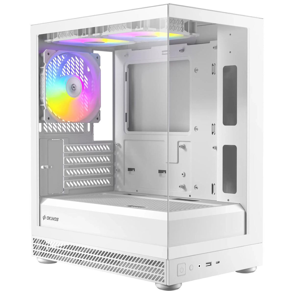 OKINOS AQUA UNO POLAR, Mini Tower, Micro-ATX/ITX, tempered glass, 3×120mm ARGB