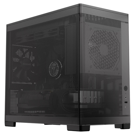 OKINOS Mini Art 4 - Black, Mini Tower, Micro-ATX/ITX, Mesh Panels, USB-C