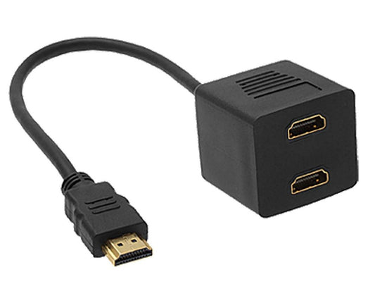 Astrotek HDMI Splitter Cable 15cm - v1.4 Male to 2x Female Amplifier Duplicator