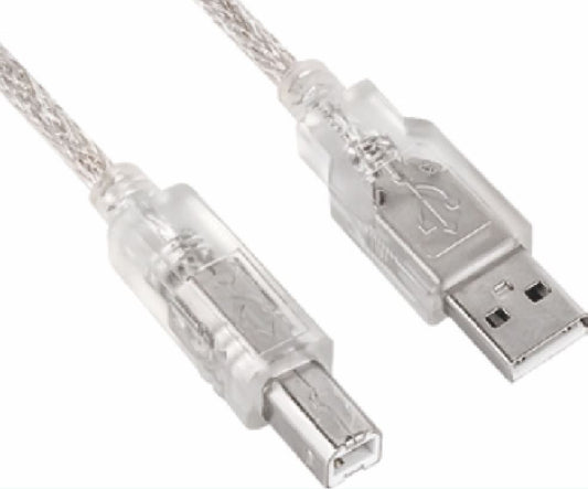 Astrotek USB 2.0 Printer Cable 5m - Type A Male to Type B Male Transparent