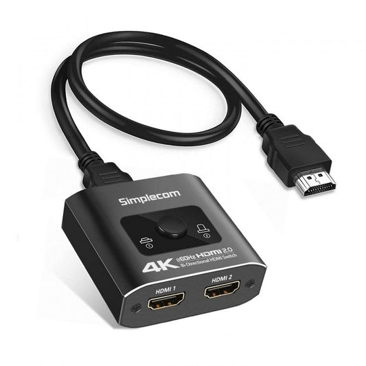 Simplecom CM302, Bi-Directional 2 Way HDMI Switch Selector, 4K, 1 Year Warranty