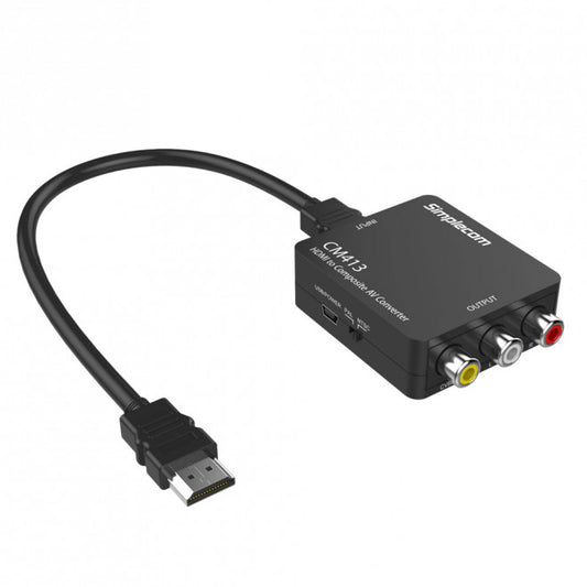 Simplecom CM413, HDMI to Composite AV CVBS 3RCA Video Converter, 1080p, 1 Year Warranty