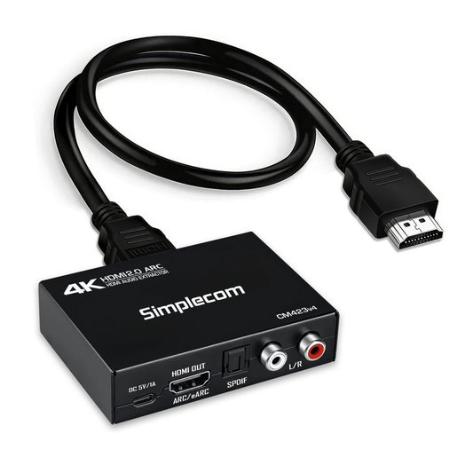 Simplecom CM423v4 HDMI 2.0 Audio Extractor Dual-Mode with ARC/eARC Optical