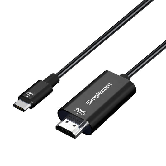 Simplecom DA324 USB-C to HDMI 2.1 Cable 2M, 8K@60Hz, DP1.4 Alt, HDCP1.4/2.3