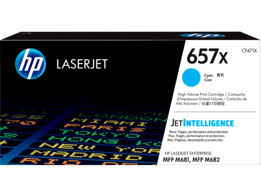 HP 657X CYAN ORIGINAL LASERJET TONER CARTRIDGE