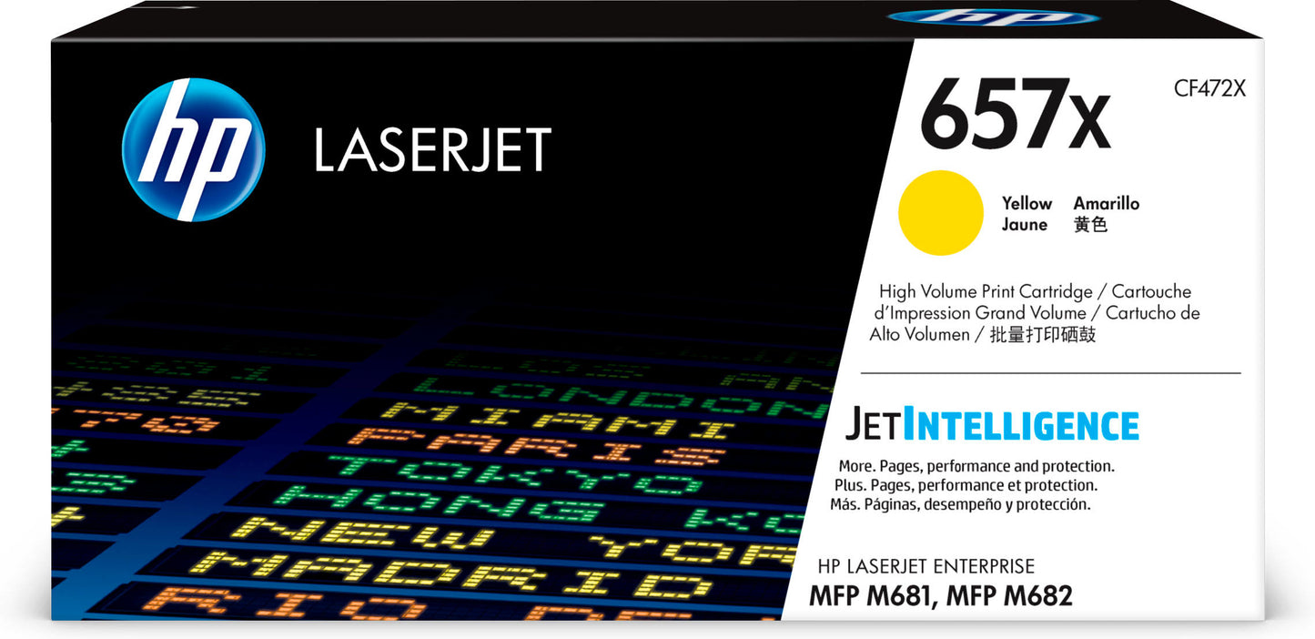HP 657X YELLOW ORIGINAL LASERJET TONER CARTRIDGE