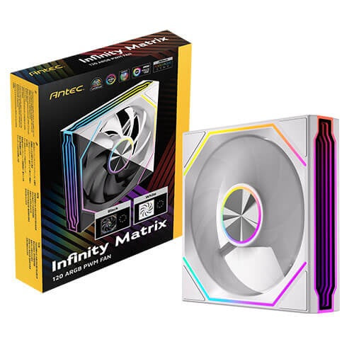 Antec IM 120 ARGB - White – 120mm PWM Fan, 800–1800RPM, 46.43CFM, 1.69mmAq