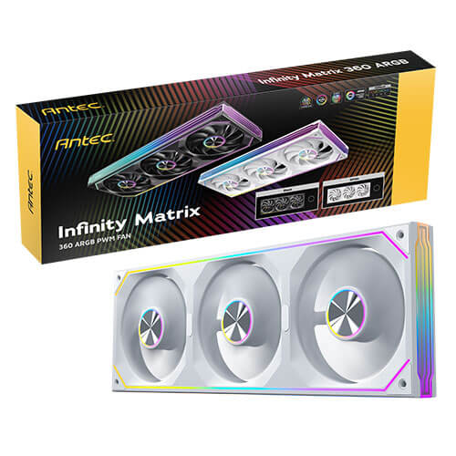 Antec IM 360 ARGB White, 360mm Triple PWM Fan Kit, ARGB, 800-1800RPM