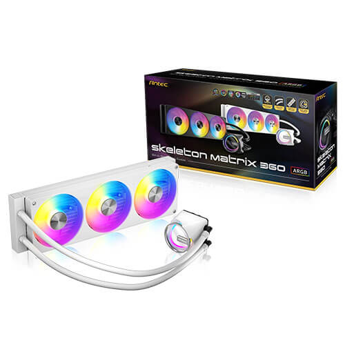 Antec Skeleton Matrix 360 ARGB - White, 360mm AIO, ARGB, 2400RPM, 74.23 CFM