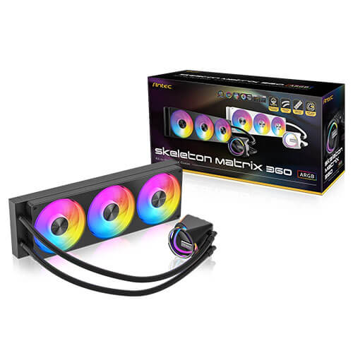 Antec Skeleton Matrix 360 ARGB - Black, 360mm AIO, ARGB, 2400RPM, 74.23 CFM