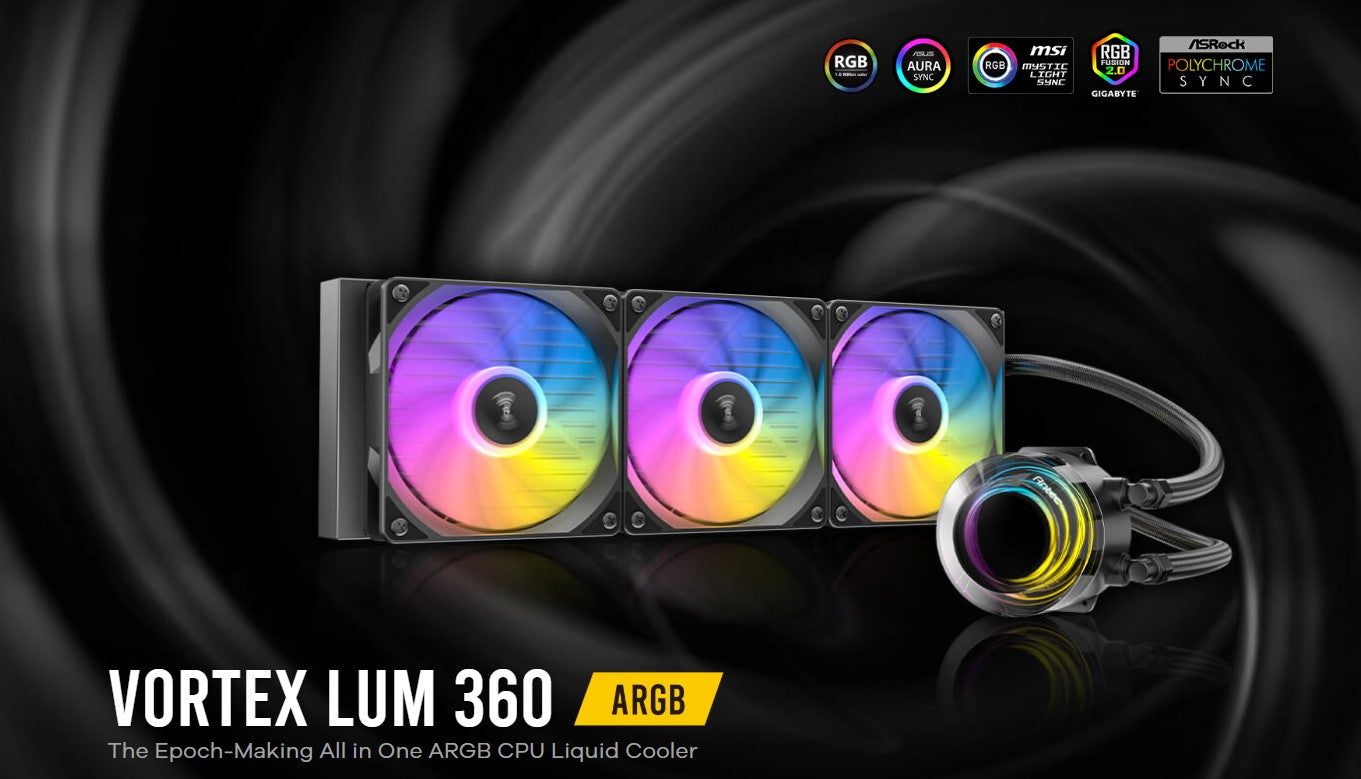 Antec Vortex Lum 360 ARGB The Epoch-Making All in One ARGB CPU Liquid Cooler (LS)