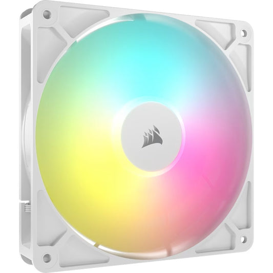 Corsair RS140 ARGB 140mm PWM Fan - Single - White: 95.5 CFM, 1700 RPM, 36 dBA, 0.45A, RGB lighting, Static Pressure, Magnetic Dome Bearing
