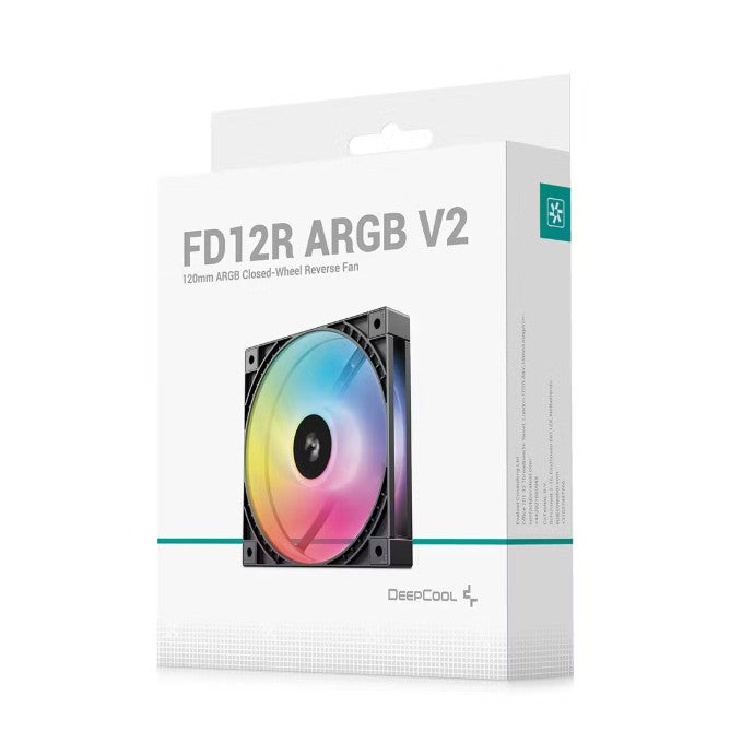 DeepCool FD12R ARGB V2 120mm Integral Blade Silent Ring Reverse-Blade Fan