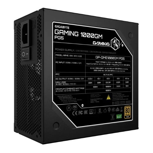 GIGABYTE GAMING 1000GM PG5 1000W 80+ Gold ATX 3.1 PSU PCIe 5.0 16pin full
