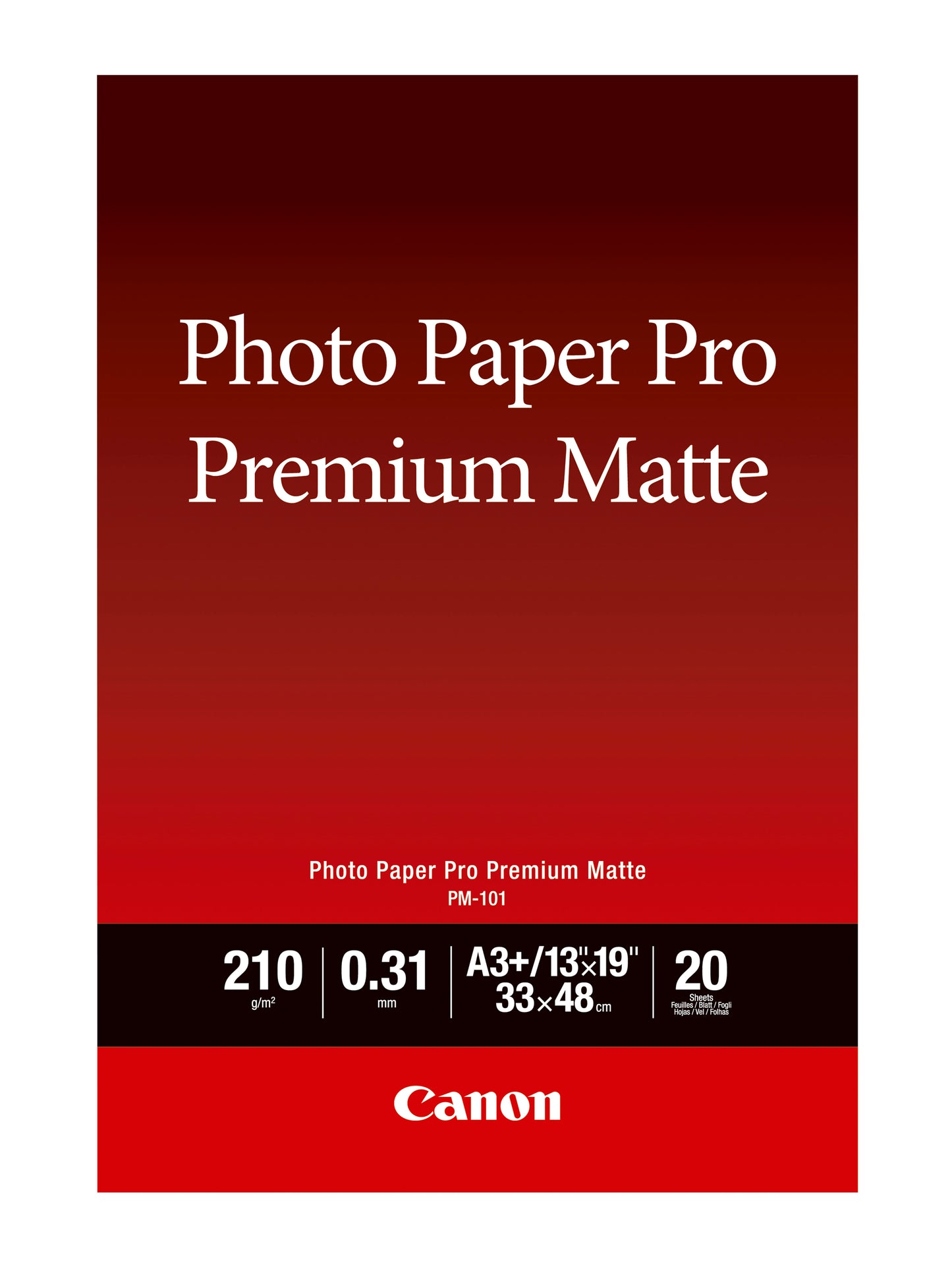 CANON PM101A3 20 SHEETS 210 GSM PHOTO PAPER PRO PREM MATTE SMOOTH TEXTURE