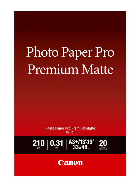 CANON PM101A3 20 SHEETS 210 GSM PHOTO PAPER PRO PREM MATTE SMOOTH TEXTURE
