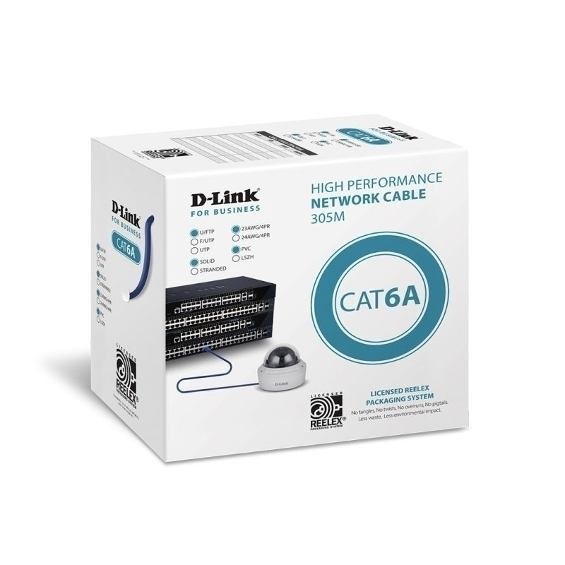 لفافة كابل D-Link Cat6A بطول 305 متر