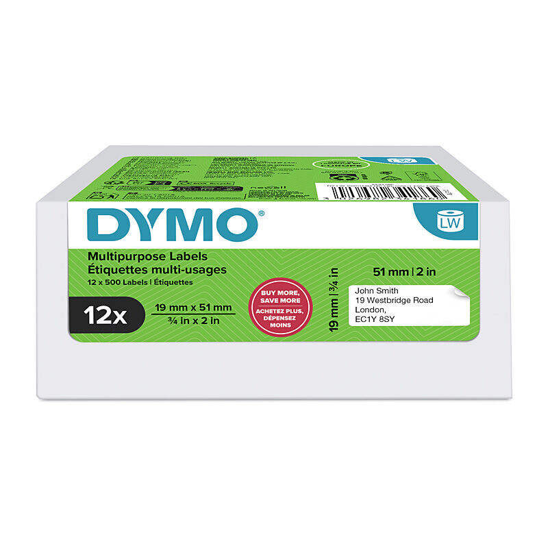 Dymo LW Multi Lbl 19x51mm Pk12