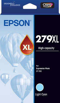 Epson 279XL Light Cyan Claria Photo HD Ink Cartridge For XP-980
