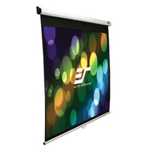 150 169 PULL DOWN SCREEN MANUAL PULL WITH WALL / CEILING MOUNT - WHITE CASING