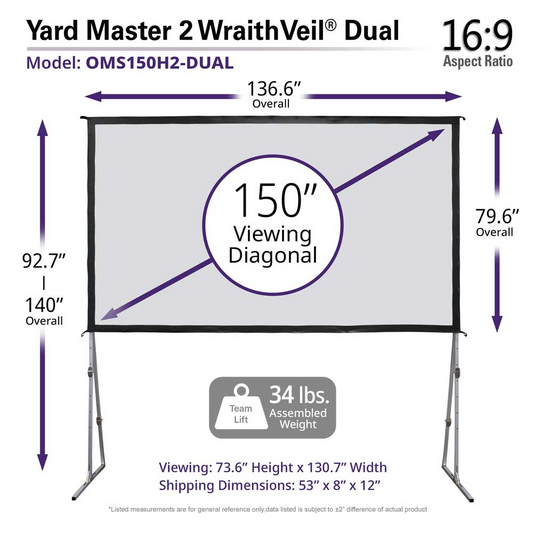 150 169 OUTDOOR SCREEN WITH BOTH REAR AND FRONT PROJECTION