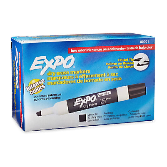 Expo W/B Marker Chsl Blk Bx12