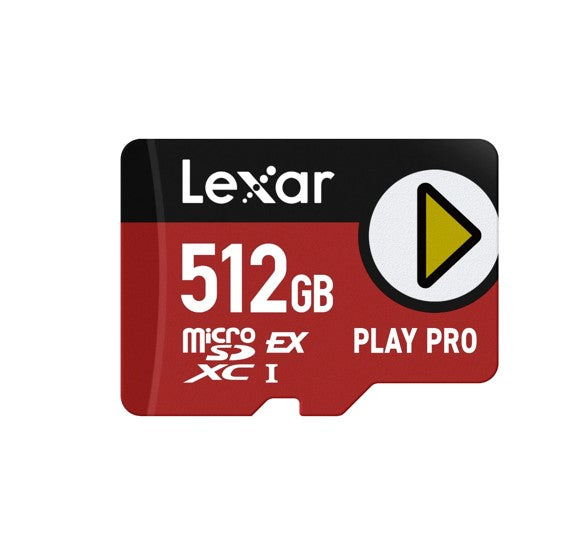 Lexar PLAY PRO microSDXC™ Express Card 512GB, microSDXC, high performance, microSD Express, up to 900MB/s read and 600MB/s write
