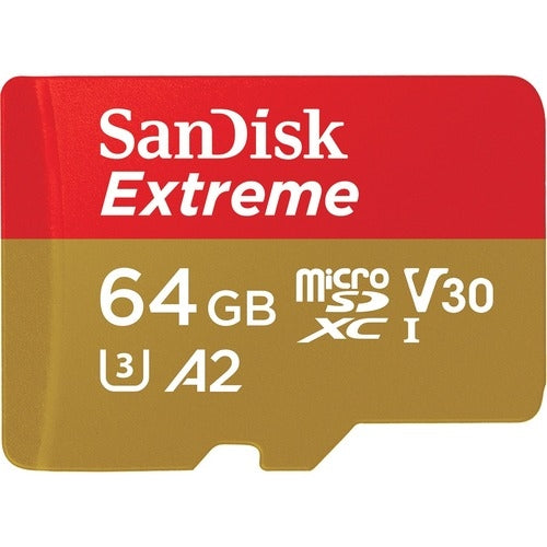SanDisk Extreme microSDXC, SQXAH 64GB, V30, U3, C10, A2, UHS-I, 170MB/s R