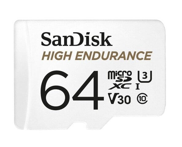 SanDisk High Endurance 64GB microSD 100MB/s 40MB/s 5K hrs 4K UHD C10 U3 V30