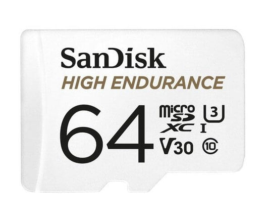 SanDisk High Endurance 64GB microSD 100MB/s 40MB/s 5K hrs 4K UHD C10 U3 V30