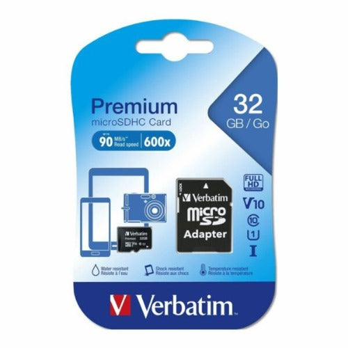 Verbatim 32GB MicroSD SDHC SDXC Class10 UHS-I Memory Card 45MB/s Read 10MB/s