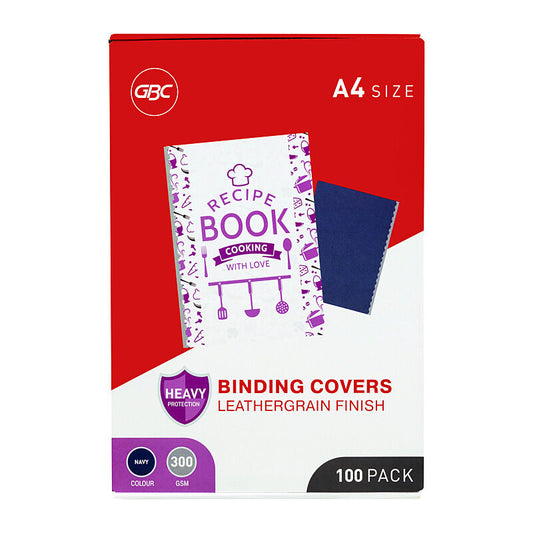 GBC GCB L/G Bind Covers Navy Pk100