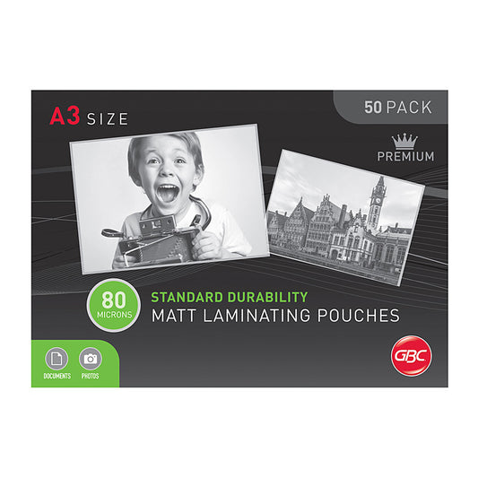 GBC A3 80 Mic Pouch Matt 50Pk