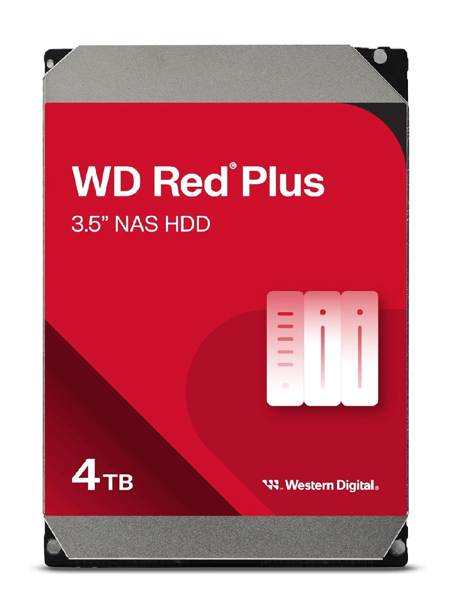 Western Digital WD Red Plus 4TB 3.5' NAS HDD SATA III NAS Hard Drive 5400 RPM