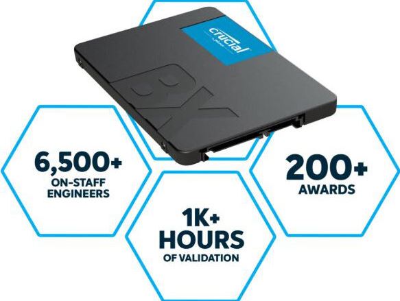 Micron (Crucial)-P Crucial BX500 500GB 2.5' SATA3 6Gb/s SSD - 3D NAND