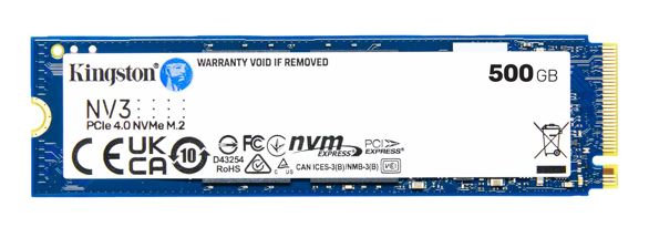 Kingston SNV3S NV3 500GB PCle 4.0x4 NVMe M.2 2280 SSD 5000/3000MB/s compaitible