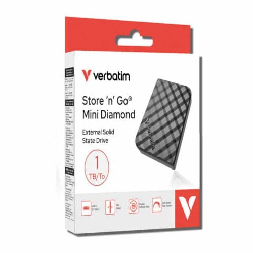 Verbatim 32025 Store’n’Go Mini Diamond SSD USB-C 1TB, USB 3.2 Gen 2, 1000MB/s