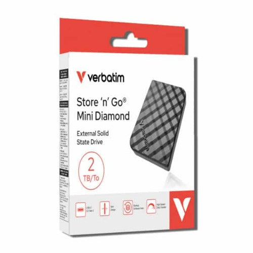 Verbatim 32026 Store’n’Go Mini Diamond SSD USB-C 2TB, USB 3.2 Gen 2, 1000MB/s