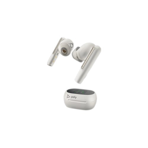 POLY VOYAGER FREE 60 UC M WHI TE SAND EARBUDS BT700 USB-C  TOUCHSCREEN CHARGE CASE