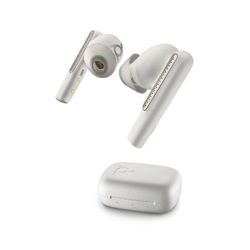 POLY VOYAGER FREE 60 UC M WHIT E SAND EARBUDS BT700 USB-C AD APTER BASIC CHARGE CASE
