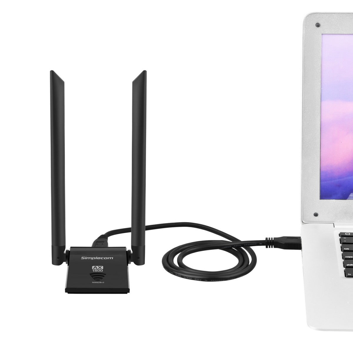 Simplecom NW628v2 AX1800 Dual Band WiFi 6 USB Adapter with 2x 5dBi High Gain