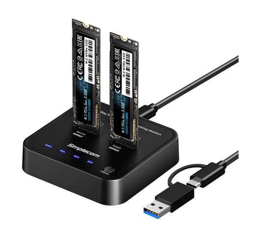 Simplecom SD550v3 USB 3.2 Gen2 to Dual Bay NVMe M.2 SSD Docking Station