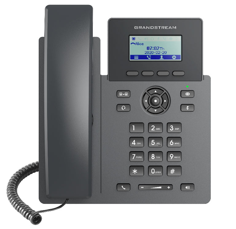 Grandstream GRP2601P Carrier Grade  2 Line IP Phone, 2 SIP Accounts, 2.2' LCD, 132x48 Screen, HD Audio, Powerable Via POE, 5 way Conference, 1Yr W